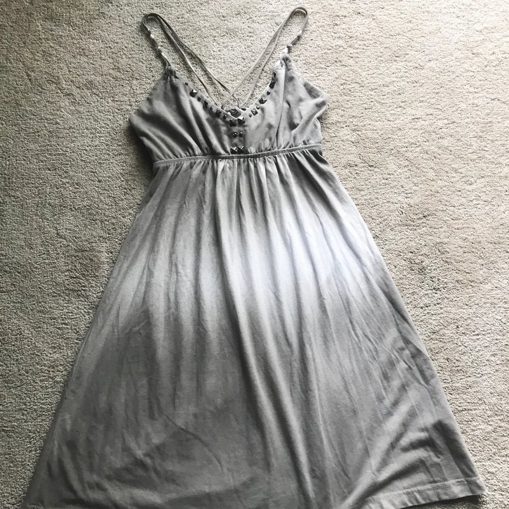 Grayish White Tie-Dye Summer Dress